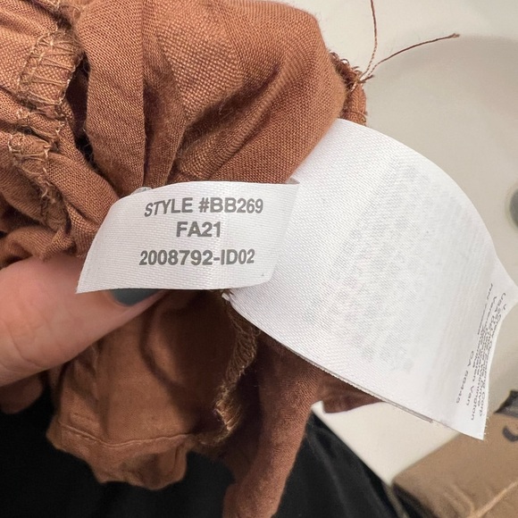 JCREW brown puff sleeve textured cotton top size small - Picture 2 of 3